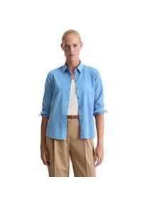 Marc O'Polo Langarmbluse MARC O'POLO "in samtiger Cord-Qualit&auml;t", Damen, Gr. 36, blau (cloudless blau), Obermaterial: 78% Baumwolle, 22% Lyocell, unifarben, Basic, regular fit normal, Manschette, Blusen