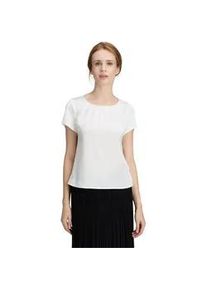Satinbluse Vera Mont "Damen kurzarm", Damen, Gr. 42, wei&szlig; (rohwei&szlig;), Satin, Obermaterial: 100% Polyester, oversize normal, Rundhals, Blusen