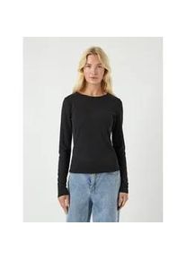 Langarmshirt Y.A.S "YASPALOMA LS TOP NOOS", Damen, Gr. S, schwarz, Jersey, Obermaterial: 67% Viskose, 30% Polyester, 3% Elasthan, unifarben, slim fit normal, Rundhals, Shirts Langarmshirt