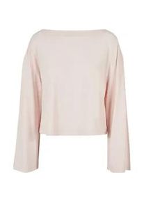 Langarmshirt Urban Classics "Urban Classics Damen", M&auml;dchen, Gr. S, pink, 77% Modal, 23% Polyester, unifarben, oversize, U-Boot-Ausschnitt, Shirts Langarmshirt