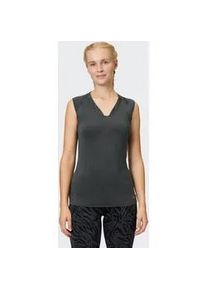 T-Shirt Venice Beach "T-SHIRT ELEAMEE", Damen, Gr. XL (44), anthrazit, Obermaterial: 84% Polyester, 16% Elasthan, tailliert, V-Ausschnitt, Shirts T-Shirt