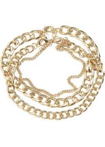 Edelstahlkette Urban Classics "Urban Classics Unisex Layering Anklet" Gr. L, gold, Halsketten, Damen, L/XL, Metall, Edelstahlkette