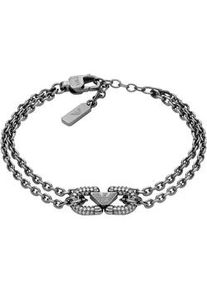 Armband Emporio Armani "Schmuck Geschenk Edelstahl Armschmuck COUPLES", anthrazit, kristallwei&szlig;, kristallwei&szlig;, Armb&auml;nder, Damen, 21cm, Edelstahl, Armband, mit Zirkonia (synth.)