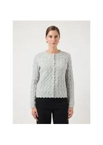 Strickjacke Y.A.S "YASBUBERA LS KNIT CARDIGAN S. NOOS", Damen, Gr. M, light grau melange, Strick, Obermaterial: 52% Polyester, 24% Polyacryl, 15% Nylon, 6% Wolle, 3% Elasthan, unifarben, regular fit normal, Rundhals, Strickjacken Strickjacke