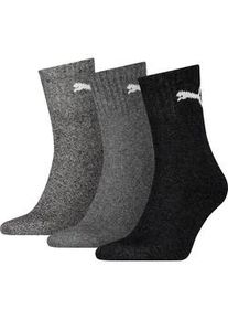 Sportsocken Puma "short crew", Herren, Gr. 35-38, schwarz (anthrazit), Baumwollmischung, Elasthan, Polyamid, Polyester, elastisch, Socken Sportsocken, gepolsterte Frottee-Sohle, atmungsaktiv