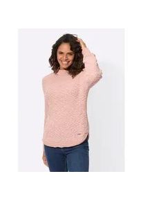 Strickpullover Casual Looks "Pullover", Damen, Gr. 46, beige (puder), 65% Polyester, 35% Baumwolle, unifarben, Pullover Strickpullover