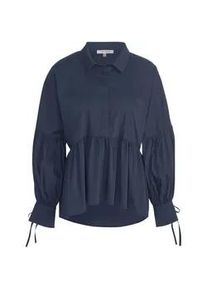 Hemdbluse Alba Moda "Bluse Bluse", Damen, Gr. 40, blau (marine), Obermaterial: 73% Baumwolle CO. 23% Polyamid PA. 4% Elasthan EL., Modern, Blusen Hemdbluse