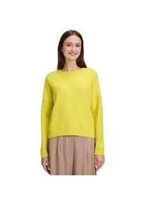 BETTY & CO Strickpullover BETTY & CO "Damen mit Rundhalsausschnitt", Damen, Gr. 38, neon gelb, Strick, Obermaterial: 60% Polyacryl, 31% Polyester, 6% Wolle, 3% Elasthan, oversize normal, Rundhals, Pullover Strickpullover