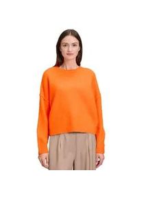 BETTY & CO Strickpullover BETTY & CO "Damen mit Rundhalsausschnitt", Damen, Gr. 36, neon orange, Strick, Obermaterial: 60% Polyacryl, 31% Polyester, 6% Wolle, 3% Elasthan, oversize normal, Rundhals, Pullover Strickpullover