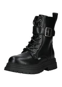 Schn&uuml;rstiefelette Buffalo "Buffalo Stiefelette Lederimitat", Damen, Gr. 36, schwarz, Lederimitat, Schuhe Schn&uuml;rstiefelette