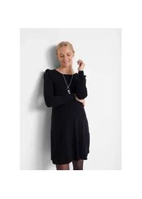 Umstandskleid bonprix "Umstandskleid aus weichem Strick", Damen, Gr. 48/50 (XL), N-Gr, schwarz, Obermaterial: 70% Baumwolle, 30% Polyamid, Kleider, f&uuml;r Schwangerschaft, aus weichem Strickmaterial, bequeme Passform