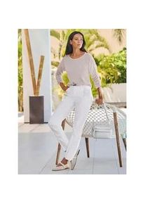 Ajourpullover Heine "Pullover", Damen, Gr. 50, sesam, elfenbein, meliert, 60% Viskose, 30% Polyamid, 7% Polyester, 3% metallisierte Fasern, meliert, unifarben, Pullover