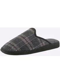 Classic Dog Pantoffel CLASSIC, Herren, Gr. 42, grau (grau, kariert), Textil, Basic, Schuhe