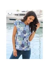 Print-Shirt CLASSIC BASICS "Print-Shirt", Damen, Gr. 42, ecru, jade, bedruckt, 100% Baumwolle, gemustert, Rundhals, Shirts