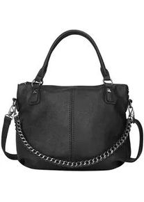Schultertasche Harpa "Bonnie", Damen, Gr. B/H/T: 11cm x 31cm x 43cm, schwarz, Polyurethan (PU), unifarben, Taschen Schultertasche, im wandelbaren Design