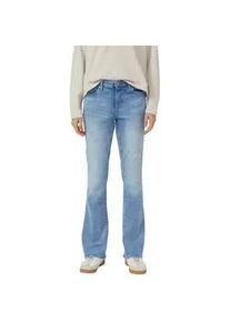 Schlagjeans s.Oliver, Damen, Gr. 40, L&auml;nge 30, blau used, Denim/Jeans, Obermaterial: 85% Baumwolle, 14% Polyester, 1% Elasthan, unifarben, ausgestellt lang, Jeans, im 5-Pocket-Stil und mit Stretch