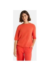 LIEBLINGSST&Uuml;CK Kurzarmpullover LIEBLINGSST&Uuml;CK "KleraEP", Damen, Gr. 42, spicy orange, Strick, Obermaterial: 100% Baumwolle, clean, unifarben, h&uuml;ftlang, Rundhals, Raglan&auml;rmel Rollsaum, Pullover, Halbarm mit Rundhals, unifarben