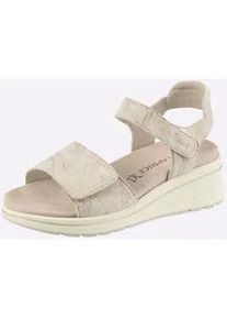 Sandalette Caprice, Damen, Gr. 37, beige, gemustert, Textil, Schuhe Sandalette