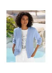 Cardigan Heine, Damen, Gr. 38, eisblau, 50% Baumwolle, 50% Polyacryl, unifarben, Strickjacken