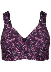 B&uuml;gelloser BH SuSa "Entlastungs BH Prints", Damen, Gr. 105, Cup C, lila (lila, bedruckt), Obermaterial: 44% Baumwolle CO. 42% Polyester PES. 7% Polyamid PA. 7% Elasthan EL., BHs