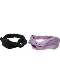 Schmuckset Urban Classics "Urban Classics Unisex Light Basic Headband 2-Pack", lila, schwarz, Schmuck_Sets, Damen, onesize, Baumwolle, unifarben, Schmuckset