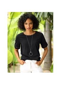 T-Shirt Heine "Shirt", Damen, Gr. 48, schwarz, 100% Baumwolle, unifarben, Rundhals, Shirts T-Shirt