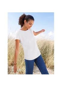 Schlupfbluse Casual Looks, Damen, Gr. 52, ecru, 50% Baumwolle, 50% Polyester, unifarben, Rundhals, Blusen Schlupfbluse