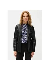 Lederimitat-Blazer Lascana, Damen, Gr. 40, schwarz, Web, Obermaterial: 100% Polyester. Beschichtung: 100% Polyurethan. Futter: 100% Polyester, unifarben, tailliert Po-bedeckend, Blazer, mit Reverskragen, taillierter Damenblazer, Business-Look