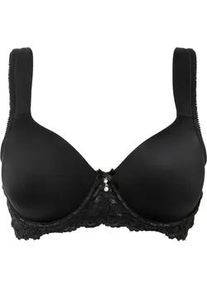 Schalen-BH bonprix "Schalen-BH mit gepolsterten Tr&auml;gern", Damen, Gr. 90, Cup E, schwarz, Obermaterial: 80% Polyamid, 20% Elasthan. Futter: 100% Polyester. Spitze: 90% Polyamid, 10% Elasthan, BHs Schalen-BH, mit gepolsterten Tr&auml;gern, mit wattierten Cups, mit feiner Spitze