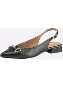 Ballerina Heine, Damen, Gr. 41, schwarz, metallic, Synthetik, Schuhe Ballerina