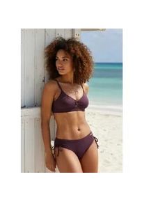 Bikini-Hose Lascana "Lolo", Damen, Gr. 46, N-Gr, aubergine, Obermaterial: 82% Polyamid, 18% Elasthan. Futter: 100% Polyester, Badehosen Bikini-Hose, in h&ouml;herer Schnitform