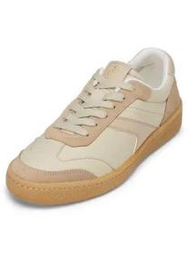 Marc O'Polo Sneaker MARC O'POLO "aus edlem Rindleder", Damen, Gr. 41, wei&szlig;, light dusty sand, Obermaterial: 89% Leder (Rind), 11% Polyurethan, unifarben, Schuhe Sneaker