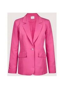 Madeleine Mode Longblazer MADELEINE "Blazer Longblazer", Damen, Gr. 38, rot (korallenpink), Obermaterial: 52% Viskose CV. 48% Leinen LI., Modern, normal, Blazer Longblazer