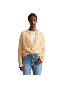 Marc O'Polo Cardigan MARC O'POLO DENIM "aus weichem Wolle-Mix", Damen, Gr. S, bleached apricot, Obermaterial: 55% Wolle, 45% Polyester, unifarben, Rundhals, Rippb&uuml;ndchen, Strickjacken