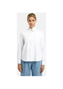 Smith & Soul Langarmbluse SMITH & SOUL, Damen, Gr. 42, wei&szlig;, Web, Material: 70% Baumwolle, 27% Polyamid, 3% Elasthan, unifarben, regular fit normal, hoch geschlossener Ausschnitt, &Auml;rmel mit &Auml;rmelschlitz 1-Knopf-Manschette, Blusen, mit Baumwolle