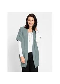 Longstrickjacke Inspirationen, Damen, Gr. 36, gr&uuml;n (jade, meliert), 100% Baumwolle, meliert, Strickjacken Longstrickjacke