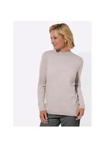 Stehkragenpullover "Stehkragen-Pullover", Damen, Gr. 52, hellgrau, 50% Viskose, 28% Polyester, 22% Polyamid, unifarben, Pullover Stehkragenpullover