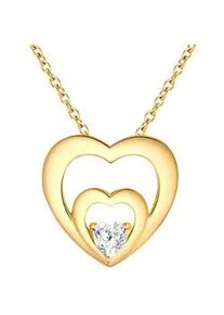 Kette mit Anh&auml;nger Rafaela Donata "RD455", gelbgold, Halsketten, Damen, 42,0cm Basiskette + 5,0cm Verl&auml;ngerung,mit Zirkonia, Silber 925 (Sterlingsilber), aus Sterling Silber