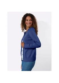 Strickjacke Casual Looks, Damen, Gr. 48, royalblau, 100% Baumwolle, unifarben, Strickjacken Strickjacke