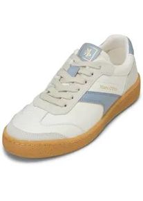 Marc O'Polo Sneaker MARC O'POLO "aus edlem Rindleder", Damen, Gr. 38, wei&szlig;, smooth sky, Obermaterial: 89% Leder (Rind), 11% Polyurethan, unifarben, Schuhe Sneaker