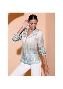 CR&Eacute;ATION L Langarmbluse CREATION L, Damen, Gr. 44, sesam, champagner, bedruckt, 100% Modal, gemustert, V-Ausschnitt, Blusen