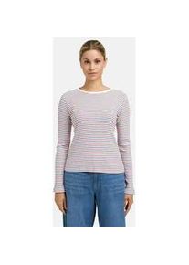 Smith & Soul Rundhalsshirt SMITH & SOUL, Damen, Gr. XL, mandarine, Single Jersey, Material: 94% Baumwolle, 6% Elasthan, gestreift, regular fit normal, Rundhals, eingesetzt gerader Abschluss, Shirts Rundhalsshirt, mit Baumwolle