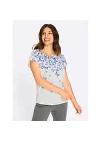 Kurzarmshirt CLASSIC BASICS "Kurzarm-Shirt", Damen, Gr. 54, ecru, royalblau, 100% Baumwolle, bedruckt, gemustert, mehrfarbig, Rundhals, Shirts