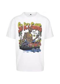 Mister Tee T-Shirt MERCHCODE "Merchcode Gucci Mane So Icy Oversize Tee", Damen, Gr. XL, wei&szlig;, 100% Baumwolle, bedruckt, oversize, Rundhals, Shirts T-Shirt