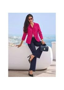 Jackenblazer Heine "Boucl&eacute;-Blazer", Damen, Gr. 42, fuchsia, rot, meliert, 100% Polyester, Blazer