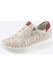 Waldl&auml;ufer Sneaker WALDL&Auml;UFER, Damen, Gr. 5,5, elfenbein, bedruckt, Nubukleder, Veloursleder, Schuhe Sneaker