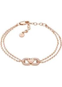Armband Emporio Armani "Schmuck Geschenk Edelstahl Armschmuck COUPLES", ros&eacute;goldfarben, kristallwei&szlig;, kristallwei&szlig;, Armb&auml;nder, Damen, 19cm, Edelstahl, Armband, mit Zirkonia (synth.)