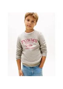 Sweatshirt Tommy Hilfiger, Jungen, Gr. 4 (104), mid grau heather, Sweatware, Obermaterial: 68% Baumwolle, 32% Polyester, unifarben, regular fit normal, Rundhals, eingesetzt B&uuml;ndchen, Sweatshirts Sweatshirt, Regular fit, f&uuml;r Kinder bis 16 Jahre