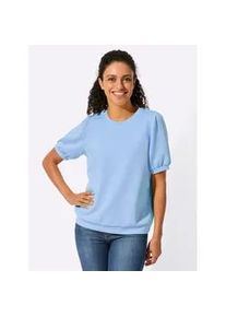 Kurzarmshirt Inspirationen "Kurzarm-Shirt", Damen, Gr. 52, himmelblau, 50% Modal, 44% Polyester, 6% Elasthan, unifarben, Rundhals, Shirts