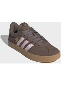 Sneaker Adidas SPORTSWEAR "VL COURT 3.0", Damen, Gr. 43, earth strata, clear pink, gold metallic, Leder, Synthetik, Schuhe Sneaker, inspiriert vom Design des Adidas samba, Topseller
